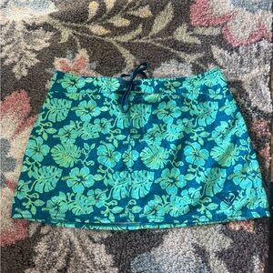 Roxy Blue and Green Floral Skirt